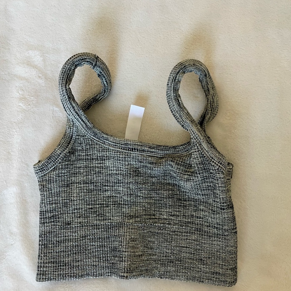 Avocado Charcoal Knit Crop Top